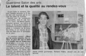 Getting good attention on the first exhibition. Guichen local exhibition, 1993.